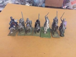 25mm Metal Medieval Mounted Knights 7 Count