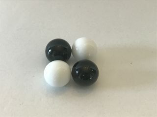 4 Abalone Game Replacement Balls 2 Black & 2 White Galoob 1990 Piece Marble