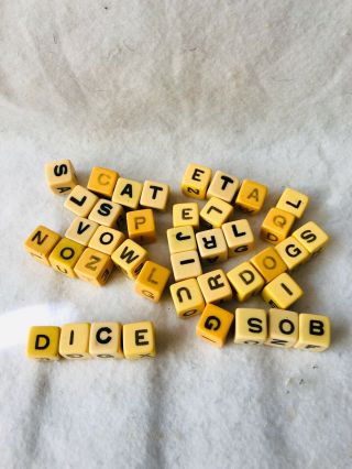 40 Six Sided Half Inch Alphabet Die Small Tiny Mini Miniature Yellow Dice