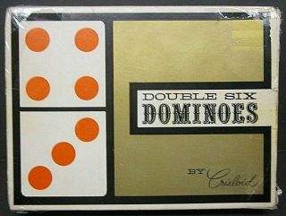 Vintage Double Six Dominoes By Crisloid Exclusive 3d Storage Case 7130 White Box