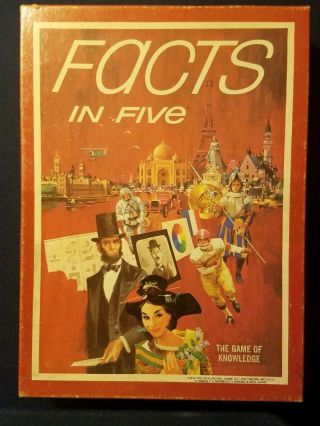 Vtg 1976 Facts In Five Trivia Avalon Hills 3m Bookshelf Game 100 Complete
