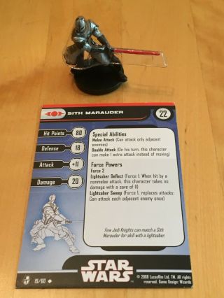 Sith Marauder Star Wars Miniatures Knights Of The Old Republic 19 Uncommon