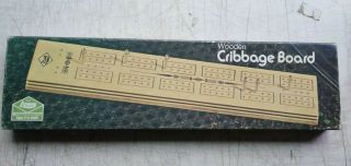 Vintage Lowe Milton Bradley Wooden Cribbage Board 1960 