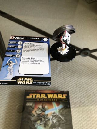 Wotc Star Wars Miniatures Clone Strike Aerial Clone Trooper Captain W/card 2/60