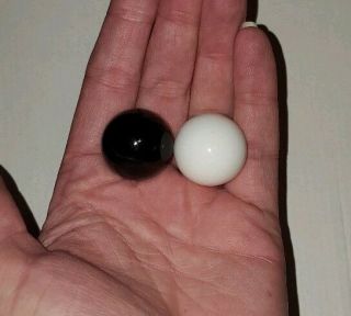 1989 Abalone Game (2) Black & White Marbles Replacement Parts,