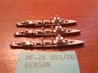 CinC WWII Micronaut 1/2400 Scale American MF - 26 DD Benson Class Unpainted 2