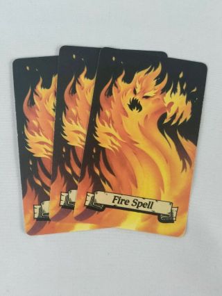 Hero Quest Replacement Fire Spell Cards X 3 Part Piece Heroquest Mb