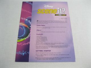 Disney Pixar Scene It Dvd Board Game Rules Instructions Replacement Piece 2004