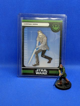 Star Wars Miniatures Corran Horn Figure & Card 2006 52 Champions Of The Force