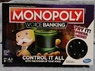 Hasbro Gaming Monopoly Voice Banking Electronic Family Board Game (complete)