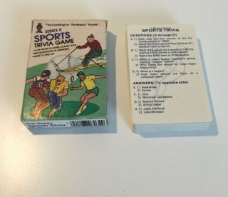 Pocket Sports Trivia Game Series 5 Card Game Professor Hoyle Sports 1984