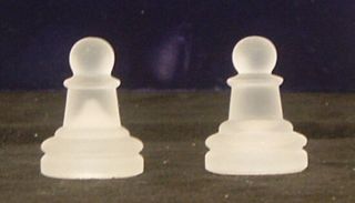 Glass Chess Replacement Piece Frosted Two Pawns 1 1/4 "