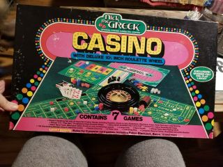Nick The Greek Casino Roulette Game Wheel Black Jack Chips Money Dice Felt 1978