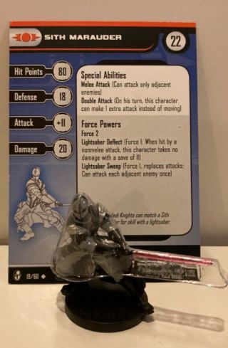 Sith Marauder Star Wars Miniatures Knights Of The Old Republic 19 W/card