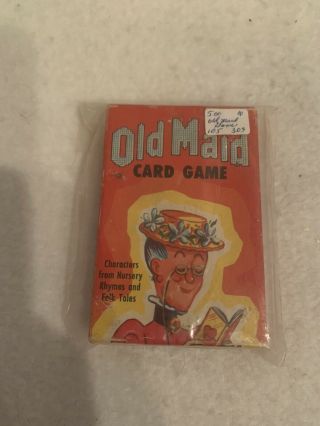 Rare Antique Old Maid Vintage Card Game W/nursery Rhyme And Folk Tale Characters