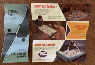 1970 Munro Pro,  Bobby Orr,  Hull Hockey Brochure & Rules 901 902 906 907.