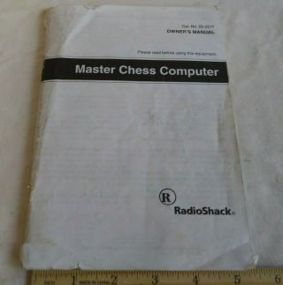 Radio Shack Master Chess Computer Replacement Instruction Book - 60 - 2217