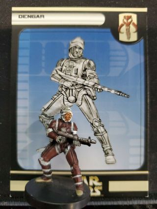 Star Wars Miniatures Rare Dengar Figure With Card