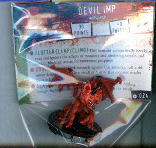 Horrorclix Base Set Devil Imp X2 022 024 With Card Wizkids