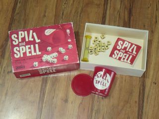 Vintage Spill & Spell Word Dice Game - Parker Brothers 1966 - All 15 Cubes,