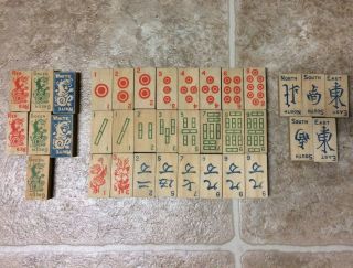 [game] Wood 3 - Layer Extra Mah Jong Mahjong Mah - Jongg Tiles For Replacement Parts