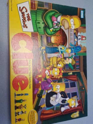 The Simpsons Clue Board Game 2nd Edition 2002 Parker Brothers