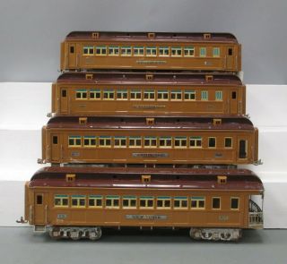 Mth 10 - 1135 Standard Gauge Brown State Car Set (set Of 4)