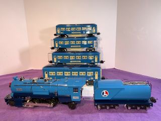 Mth 263e Blue Comet Steam Engine,  Tender,  & Four Passenger Cars Ln