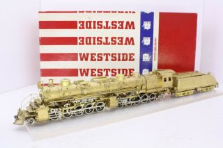 Westside Model Brass Ho Scale A.  T.  & S.  F.  2 - 10 - 10 - 2 Steam Locomotive And Tender