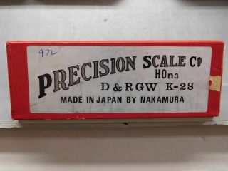 Precision Scale Co Hon3 D&rgw 2 - 8 - 2 K - 28 472 Painted/weathered