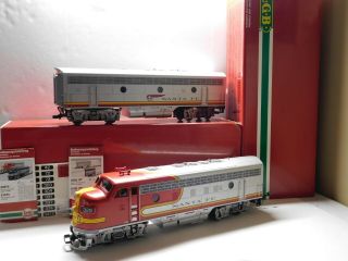 G Scale - Lgb - 20570 & 20582 Santa Fe F7 A&b Diesel Locomotive Set W/ Sound