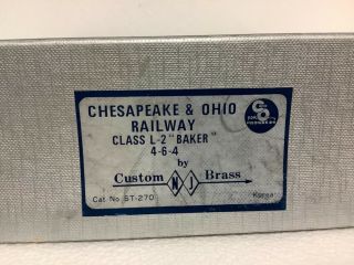 HO Brass Chesapeake & Ohio L - 2 “ Baker “ 4 - 6 - 4 Custom Brass Unpainted 2