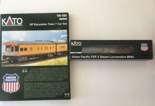 Kato N Scale Locomotive With Dcc On Board And Lighted 7 Cars Set