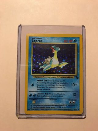 Lapras Holo Rare 1999 Pokemon Card 10/62 Fossil Set
