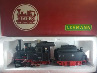 Train - Lbg 2015d Steam Engine With Conductor Plus One Car G Scale