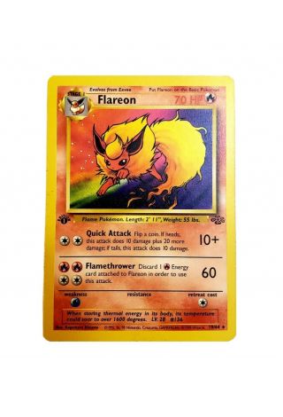 Flareon 1st Edition 19/64 Pokémon Card Authentic 1 Owner Rare