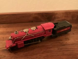 Rare Lionel Trains Prewar Red 1681e 2 - 4 - 0 Steam Locomotive Engine & Tender