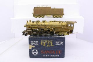 Pfm United Brass Ho Scale Santa Fe 2 - 8 - 4 Berkshire Locomotive And Tender