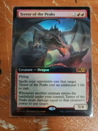 X1 Magic The Gathering Core 2021 Terror Of The Peaks Foil Extended Art M21