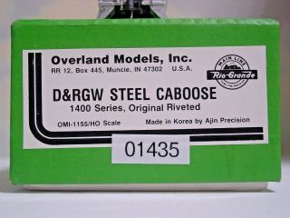 Ho Brass Omi 1555 D&rgw 1400 Series Riveted Steel Caboose Pro Painted
