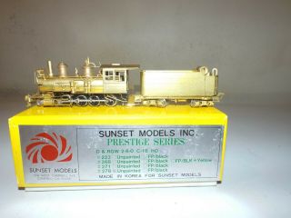 Sunset Models Hon3 Brass D&rgw 2 - 8 - 0 C - 16 Steam Loco And Tender O/b N/r