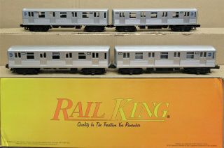Mth Railking 30 - 2162 - 1 Mta 4 - Car Subway Set W/ Proto - Sound By Qsi O - Gauge Lnos