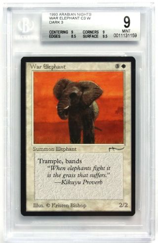 Mtg Arabian Nights War Elephant - Dark Bgs 9 - (9,  9,  8.  5,  9.  5)