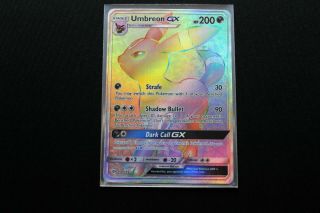 Umbreon Gx 154/149 Rainbow Hyper Rare Pokemon Sun Moon Base Set Nm