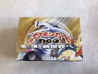 Pokemon Neo Genesis Booster Box Empty Display Gold Silver To A World