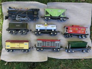Lionel Prewar No.  262 Steam Locomotive Set With 6 Freight Cars Of The 650 Series