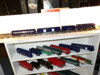 American Flyer O Gauge 556 The Royal Blue Train Set With 494 &495 Cars