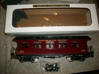 Hartland Train,  Denver Rio Grande,  Passenger Car.  G Scale -