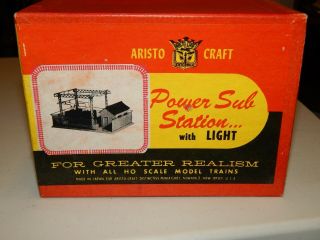 HO Scale Aristo Craft Power Sub Station w/light Japan 50 ' s made of metal 2
