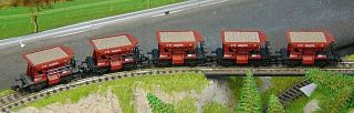5 X Fleischmann 8228 Drg Ballast Wagons With Load " Boxed " N Gauge (f763)